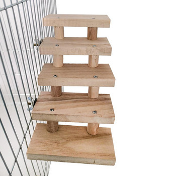 10cm Hamster Parrot Natural Wooden Ladder Toys 3/4/5/6/7/8 Layers Climbing Stairs Αξεσουάρ κλουβιού κατοικίδιων ζώων