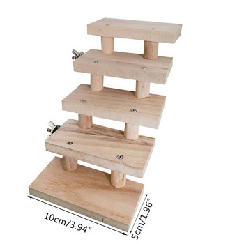 10cm Hamster Parrot Natural Wooden Ladder Toys 3/4/5/6/7/8 Layers Climbing Stairs Αξεσουάρ κλουβιού κατοικίδιων ζώων