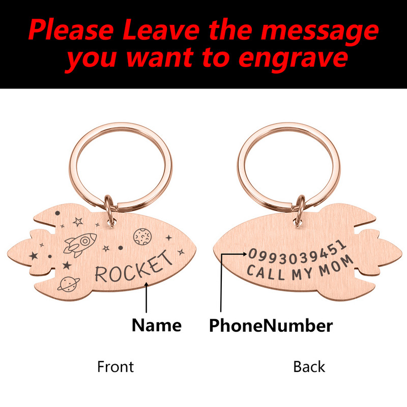 Accesorii pentru câini de companie Etichetă personalizată pentru guler pentru câini Colier pentru pisici Etichete de identificare pentru medalie anti-pierdere pentru câini cu gravură Nume Adresă Pandantiv