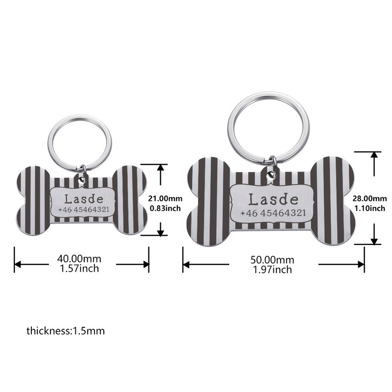 STVK Stripe Etichetă pentru animale de companie Pisică Guler pentru câini Accesorii farfurie personalizate Medalie Personalizată Pisicuță Număr Cățeluș Număr Gravat Scriere Câine