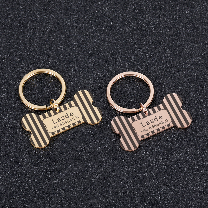 STVK Stripe Etichetă pentru animale de companie Pisică Guler pentru câini Accesorii farfurie personalizate Medalie Personalizată Pisicuță Număr Cățeluș Număr Gravat Scriere Câine