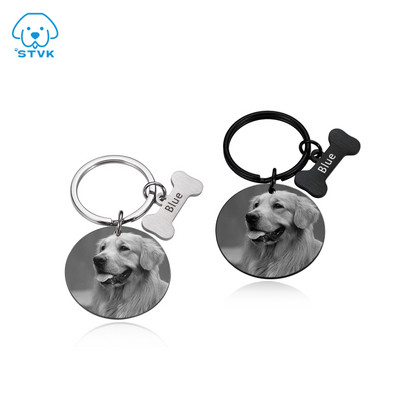 Personalizēta suņu birka, nerūsējošā tērauda fotoattēls, iegravēts ID birkas Suņu apkakles lolojumdzīvnieku datu plāksnītes kulonu pielāgošana pagājušiem mājdzīvniekiem