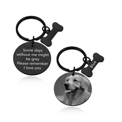 Etichetă personalizată pentru câini Etichete de identificare gravate cu fotografii din oțel inoxidabil Guler pentru câini Plăcuță de identificare pentru animale de companie Personalizare pandantiv pentru animalele de companie decedate