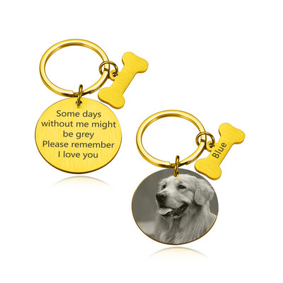 Etichetă personalizată pentru câini Etichete de identificare gravate cu fotografii din oțel inoxidabil Guler pentru câini Plăcuță de identificare pentru animale de companie Personalizare pandantiv pentru animalele de companie decedate