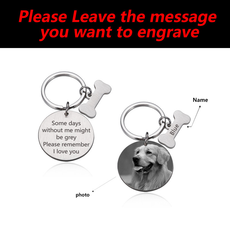 Etichetă personalizată pentru câini Etichete de identificare gravate cu fotografii din oțel inoxidabil Guler pentru câini Plăcuță de identificare pentru animale de companie Personalizare pandantiv pentru animalele de companie decedate