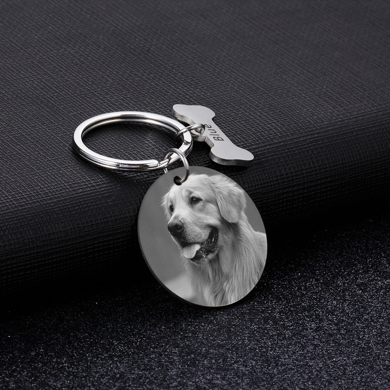 Etichetă personalizată pentru câini Etichete de identificare gravate cu fotografii din oțel inoxidabil Guler pentru câini Plăcuță de identificare pentru animale de companie Personalizare pandantiv pentru animalele de companie decedate