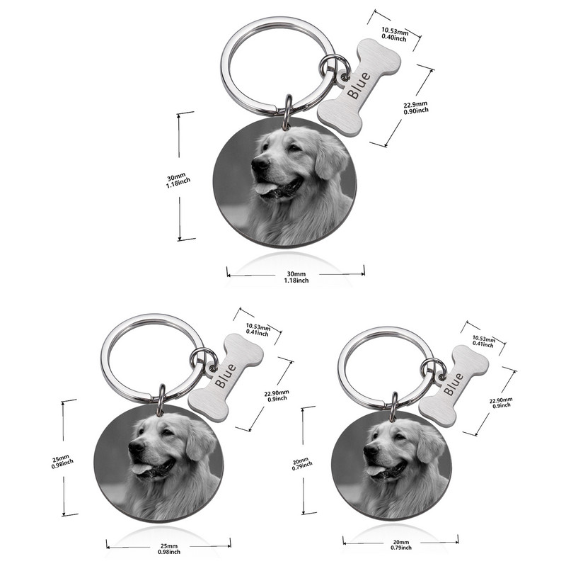 Etichetă personalizată pentru câini Etichete de identificare gravate cu fotografii din oțel inoxidabil Guler pentru câini Plăcuță de identificare pentru animale de companie Personalizare pandantiv pentru animalele de companie decedate