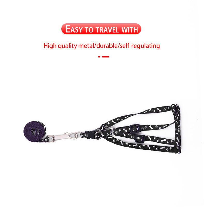 Curea pentru câine mic, pisică, neagră, guler ajustabil pentru vestă, pisică pentru câine mic, plimbare în aer liber, frânghie, accesorii pentru animale de companie