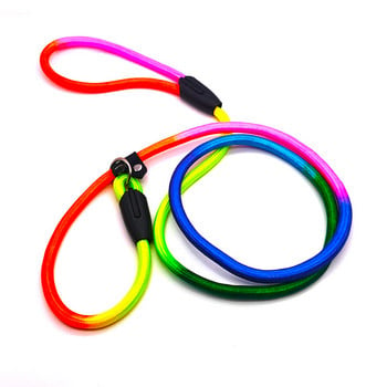 1 τμχ Rainbow Nylon Dog Leash Training Dog Personalized Leash Lead Strap Collar 130cm Υψηλής ποιότητας λουρί σκύλου Χρώμα Τυχαία