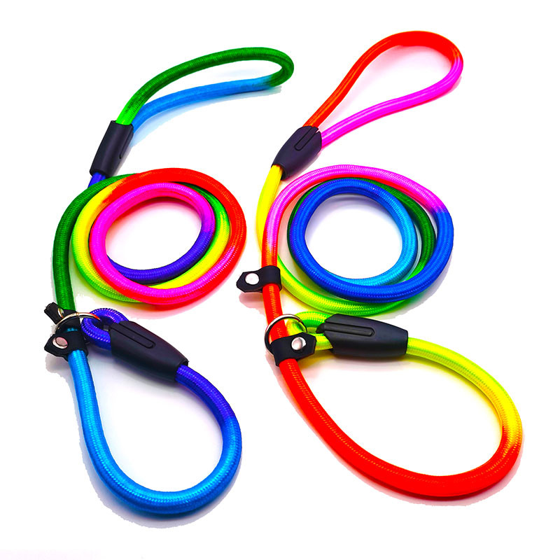 1 τμχ Rainbow Nylon Dog Leash Training Dog Personalized Leash Lead Strap Collar 130cm Υψηλής ποιότητας λουρί σκύλου Χρώμα Τυχαία
