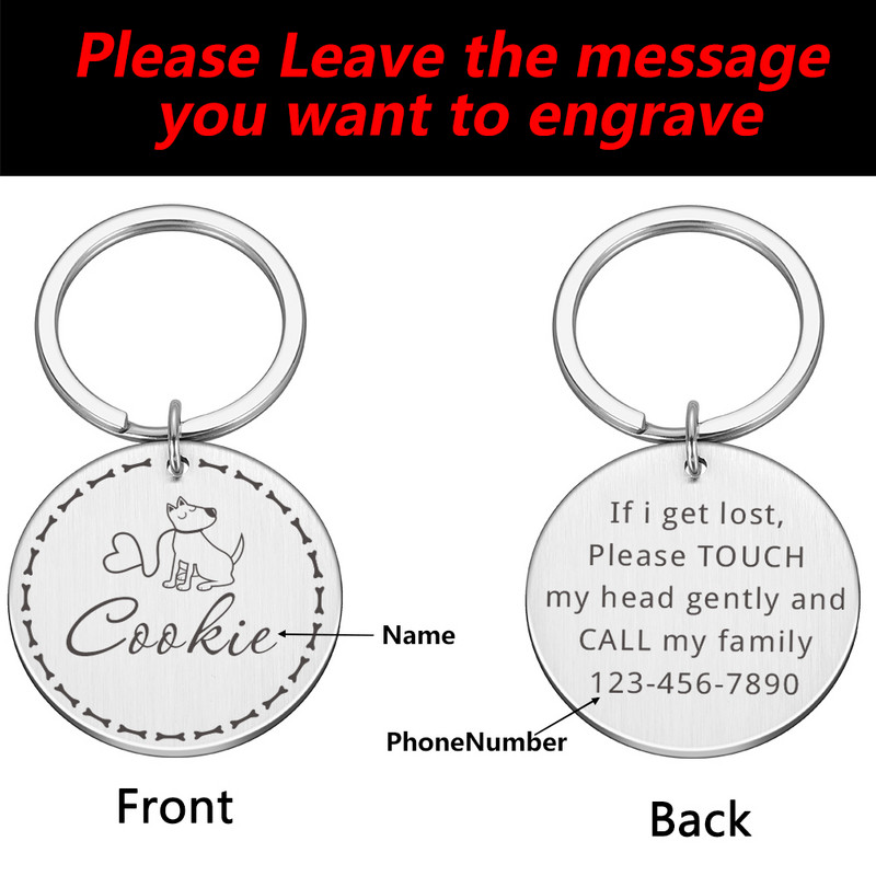 Prilagodljive pseće ogrlice s adresama za pse Medalja s ugraviranim imenom Dodaci za mače Psiće Personalizirana ogrlica za mačke Lanac