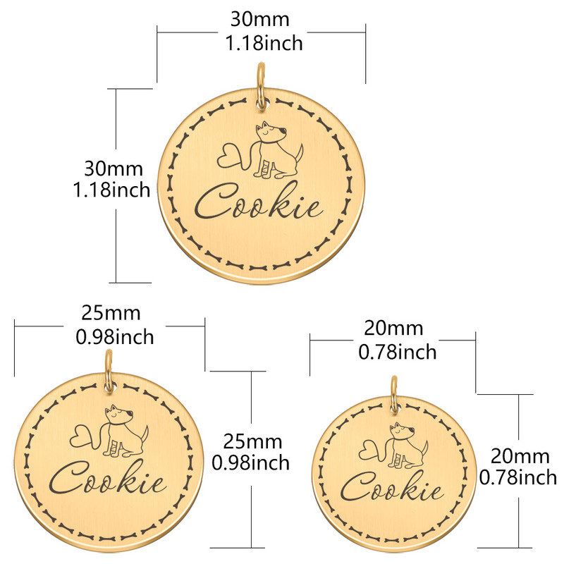 Prilagodljive pseće ogrlice s adresama za pse Medalja s ugraviranim imenom Dodaci za mače Psiće Personalizirana ogrlica za mačke Lanac