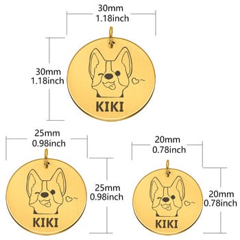 Εξατομικευμένες ετικέτες ταυτότητας σκύλου Χαραγμένη μεταλλική ετικέτα για μικρόσωμους σκύλους Όνομα κολάρο για κατοικίδιο Προσαρμοσμένο όνομα για κουτάβι Αξεσουάρ