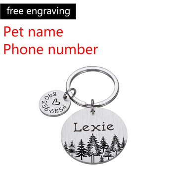 Anti-lost Dog ID Tag Dog Collar Forest Pet ID Име Телефонен номер Персонализиран етикет за котка кученце куче нашийник етикет висулка