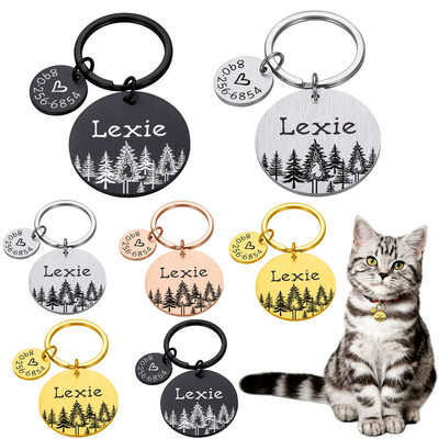 Anti-lost Dog ID Tag Dog Collar Forest Pet ID Име Телефонен номер Персонализиран етикет за котка кученце куче нашийник етикет висулка