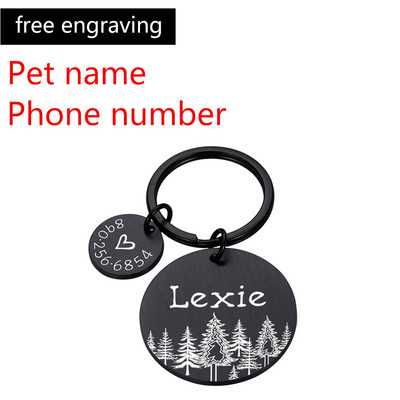Anti-lost ID oznaka psa Ogrlica za psa Šuma ID ljubimca Ime Broj telefona Personalizirana oznaka za mačku Štene Ogrlica za psa Oznaka s privjeskom