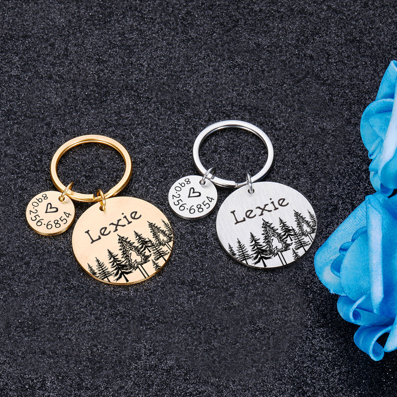 Anti-lost ID oznaka psa Ogrlica za psa Šuma ID ljubimca Ime Broj telefona Personalizirana oznaka za mačku Štene Ogrlica za psa Oznaka s privjeskom