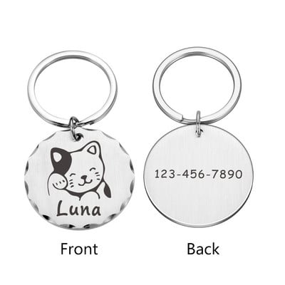 Isikupärastatud koera kaelarihm kassi rakmed kaelakee ID sildid kaotsiminekuvastase koera medali jaoks graveeritud nimenumbriga kassipoja kutsika jaoks