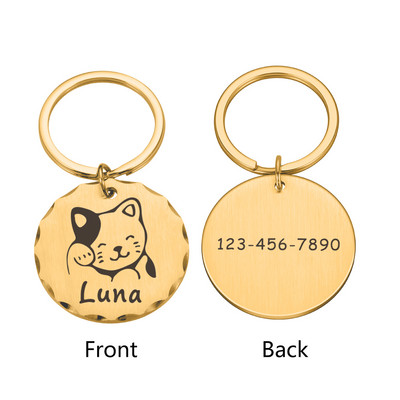 Isikupärastatud koera kaelarihm kassi rakmed kaelakee ID sildid kaotsiminekuvastase koera medali jaoks graveeritud nimenumbriga kassipoja kutsika jaoks