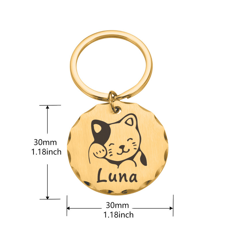 Isikupärastatud koera kaelarihm kassi rakmed kaelakee ID sildid kaotsiminekuvastase koera medali jaoks graveeritud nimenumbriga kassipoja kutsika jaoks