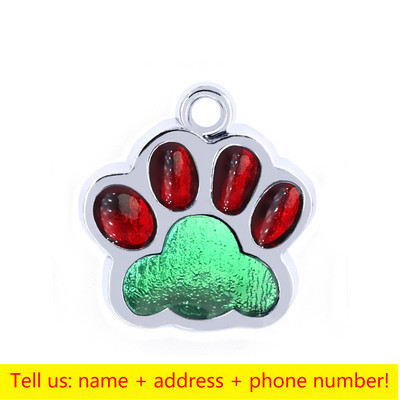 Εξατομικευμένα σκυλιά Anti-lost Έγχρωμο πόδι γάτας εκτύπωση ετικετών ταυτότητας κατοικίδιου Όνομα σκύλου Προσαρμοσμένο κολάρο μενταγιόν Κρεμαστό κουτάβι Αξεσουάρ