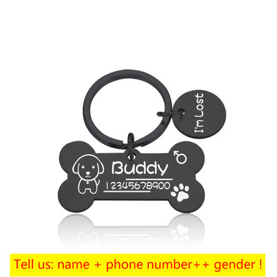 Pielāgota mājdzīvnieku suņa identifikācijas zīme kucēna kaula nozīmīte personalizēta vārda bezmaksas lāzers suņu kakla siksnai kaķiem Kulonu Lucky medaļa aksesuāri