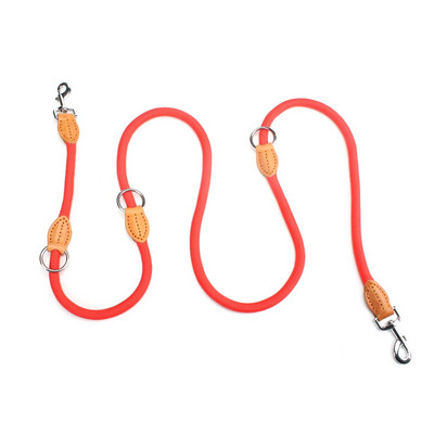 Lesă dublă multifuncțională P guler cu lanț Două lese pentru câini, nailon, reglabil, lungi, pentru dresaj pentru câini, frânghie pentru câini legată pentru animale de companie