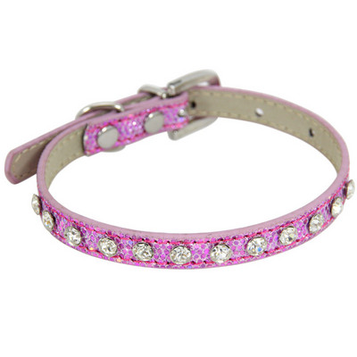 Καυτές εκπτώσεις Super Shining Diamond Rhinestone Γιακά Γάτας Κουτάβι Μωρό Σκύλος Γιακά Γάτα Δερμάτινο λουράκι Αξεσουάρ για γατάκι Κουτάβι για κατοικίδιο