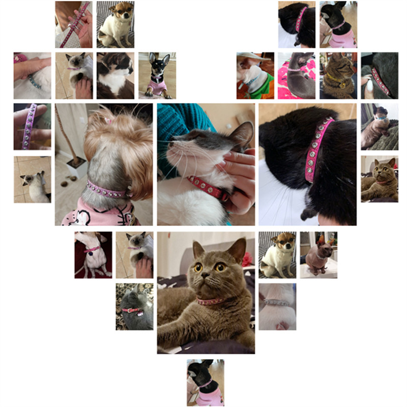 Καυτές εκπτώσεις Super Shining Diamond Rhinestone Γιακά Γάτας Κουτάβι Μωρό Σκύλος Γιακά Γάτα Δερμάτινο λουράκι Αξεσουάρ για γατάκι Κουτάβι για κατοικίδιο
