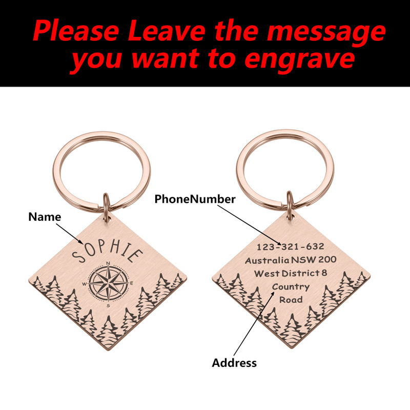 Prilagodljive oznake s adresama za pse Štene ID pločica s pojasom s imenom Ogrlica za pse ID oznake s ugraviranim imenom i brojem Pločice s ogrlicom za mačke