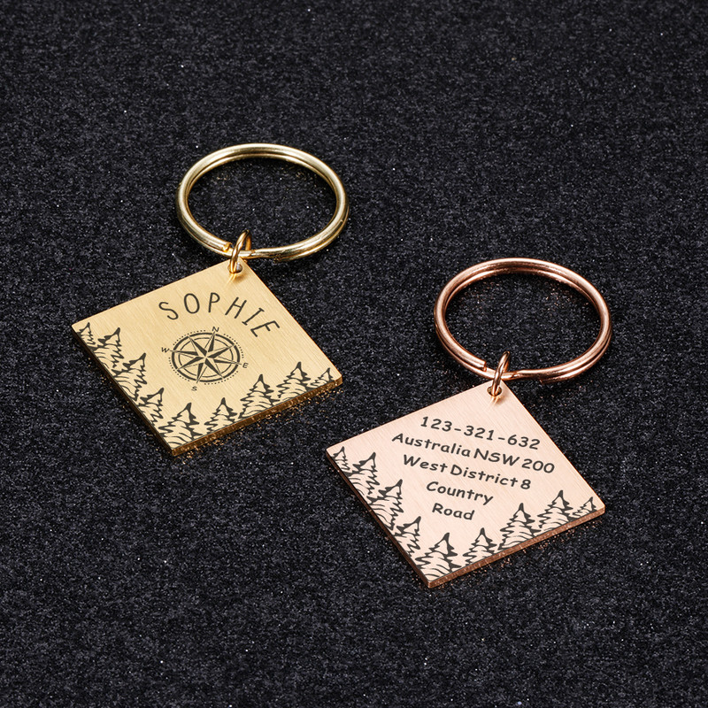 Prilagodljive oznake s adresama za pse Štene ID pločica s pojasom s imenom Ogrlica za pse ID oznake s ugraviranim imenom i brojem Pločice s ogrlicom za mačke