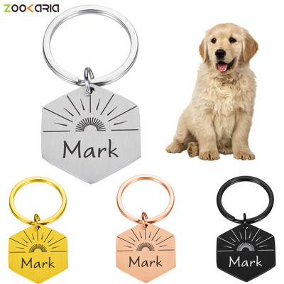 Personalizētas mājdzīvnieku birkas suņiem Iegravēts suņa ID birkas kaķiem Pielāgots personalizēts kucēna kaķēna identifikācijas nozīmītes apkakles kulons