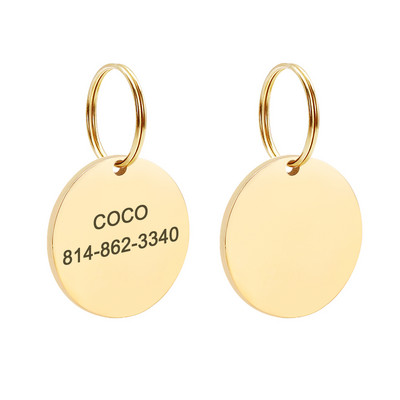 Etichete de identificare pentru câini de companie din oțel inoxidabil Etichetă cu nume personalizată pentru câine, pisică, gravată personalizată, pandantiv anti-pierdere, accesorii pentru guler pentru câine de companie