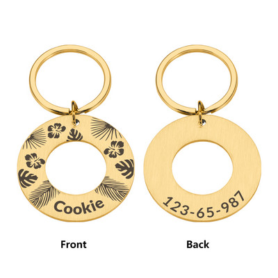 Κατά της απώλειας εξατομικευμένη χάραξη κατοικίδια Ετικέτες γάτας Κρεμαστό Προσαρμοσμένη ετικέτα ταυτότητας σκύλου Αξεσουάρ κολάρου Πινακίδα από ανοξείδωτο χάλυβα