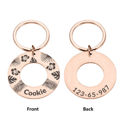 Κατά της απώλειας εξατομικευμένη χάραξη κατοικίδια Ετικέτες γάτας Κρεμαστό Προσαρμοσμένη ετικέτα ταυτότητας σκύλου Αξεσουάρ κολάρου Πινακίδα από ανοξείδωτο χάλυβα