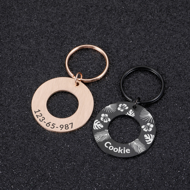 Κατά της απώλειας εξατομικευμένη χάραξη κατοικίδια Ετικέτες γάτας Κρεμαστό Προσαρμοσμένη ετικέτα ταυτότητας σκύλου Αξεσουάρ κολάρου Πινακίδα από ανοξείδωτο χάλυβα