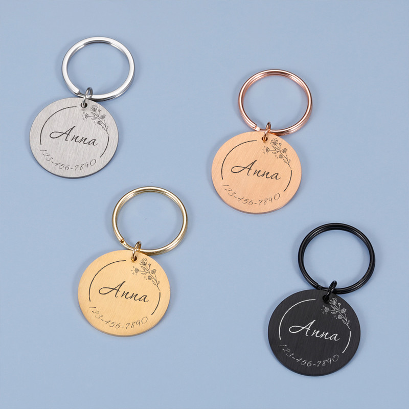 Etichete de identificare pentru câini, 4 culori, personalizate, inimă de pădure