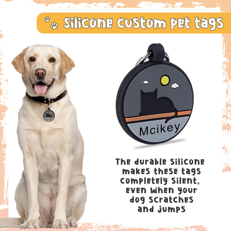 Accesorii personalizate pentru guler pentru etichetă de identificare pentru câine pentru animale de companie, pisică, colier gravat personalizat, articole de farmec pentru etichete pentru câine, produse cu nume
