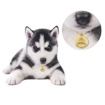 Персонализирани етикети за идентификация на домашни любимци I AM MICRO CHIPED Anti-lost Engraved Pets ID табела с име за котки Puppy Dog Collar Tag Висулка Ключодържател