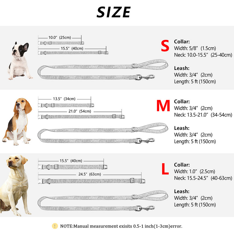 Zgardă și lesă pentru câine gravate personalizate Zgarda durabile de identificare a animalelor de companie din cânepă Funie de plumb cu placă de cataramă pentru nume pentru câini mici, mijlocii mari