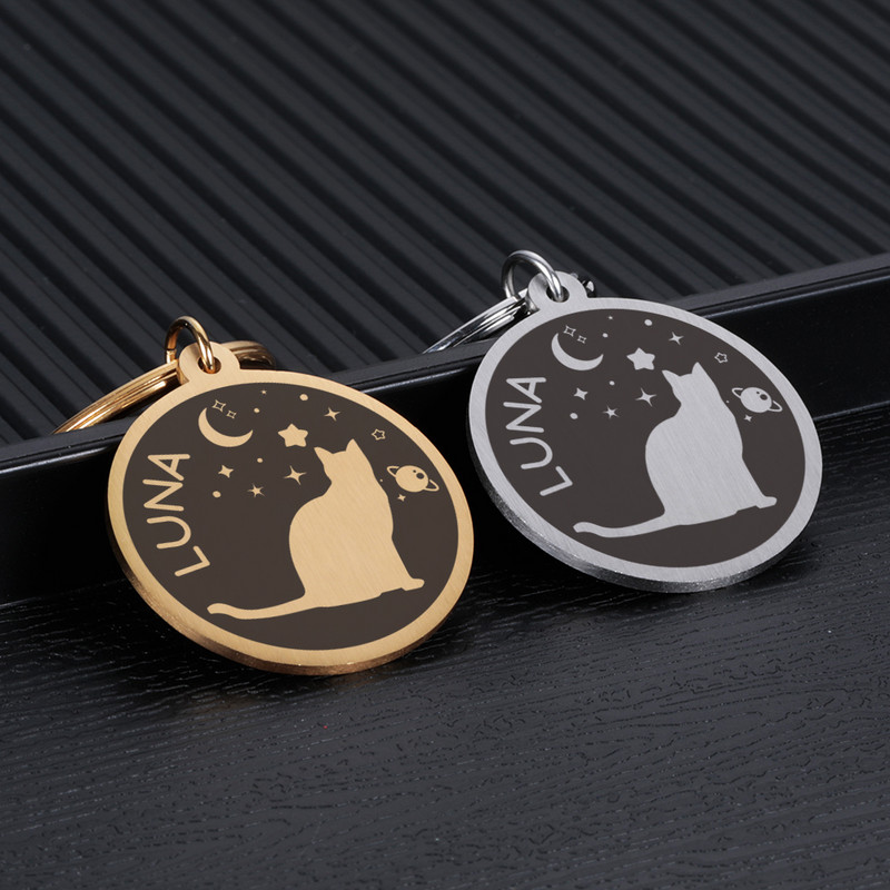 Etichete de identificare personalizate pentru pisici pentru animale de companie, personalizate, pentru interior, placă cu nume de pisică, decorare, farfurie pentru guler, colier pentru pisoi de acasă, etichetă cu nume, articole pentru animale de companie