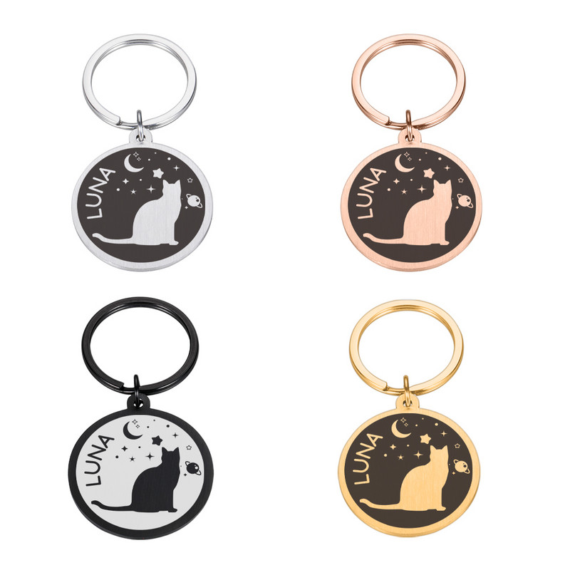 Etichete de identificare personalizate pentru pisici pentru animale de companie, personalizate, pentru interior, placă cu nume de pisică, decorare, farfurie pentru guler, colier pentru pisoi de acasă, etichetă cu nume, articole pentru animale de companie