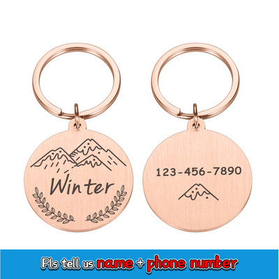 Besplatno graviranje Ogrlica za kućne ljubimce Personalizirana identifikacijska oznaka Gravirano ime za psa Mačka Štene Privjesak za ključeve Privjesak Ogrlica Dodaci