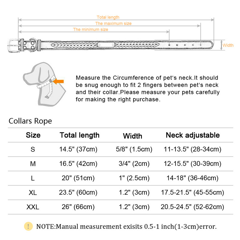 Guler de câine împletit personalizat Guler personalizat pentru câini din piele PU Guler de identificare pentru animale de companie căptușit pentru câini mici, mijlocii mari, Pitbull Bulldog