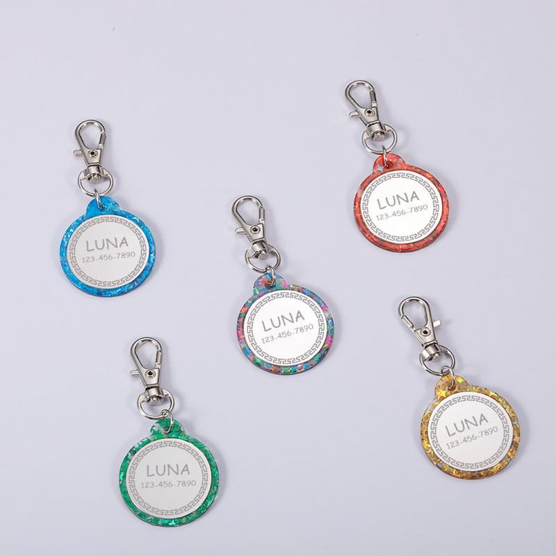 Etichete anti-pierdere pentru câini pentru pisici Etichetă personalizată pentru animale de companie Etichetă de identificare acrilică Accesorii personalizate pentru zgarda colorate Etichetă cu nume pentru animale Etichete de identificare pentru animale de 