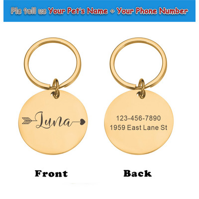 Plăcuță cu nume personalizată, oglindă, etichetă de identificare pentru câine, anti-pierdut, pandantiv, guler pentru animale de companie, gravură gratuită, etichetă de identificare personalizată pentru pisicuță, dropshipping