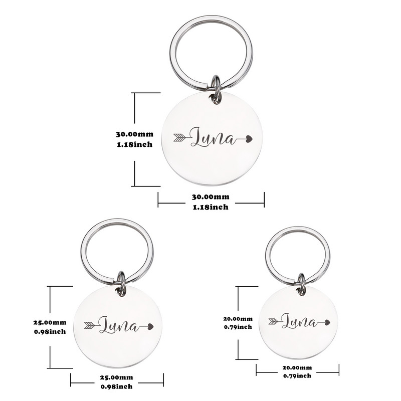 Plăcuță cu nume personalizată, oglindă, etichetă de identificare pentru câine, anti-pierdut, pandantiv, guler pentru animale de companie, gravură gratuită, etichetă de identificare personalizată pentru pisicuță, dropshipping