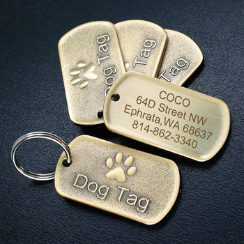 Από ανοξείδωτο ατσάλι Dog ID Tag Personalized Dogs Tags Πινακίδα ονομαστικής Κρεμαστό κατοικίδιο ζώο κατά της απώλειας για κατοικίδια Κολάρες Κολιέ Δωρεάν Χαρακτική