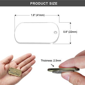 Идентификационен етикет за кучета от неръждаема стомана Персонализирани етикети за кучета Табелка с име Анти-изгубен домашен любимец Висулка за домашни нашийници Колие Безплатно гравиране