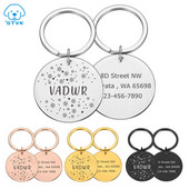 Etichetă personalizată pentru câine, din oțel inoxidabil, etichete de identificare gravate cu numele pentru zgarda de câine.